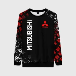 Женский свитшот 3D Mitsubishi samurai Japan style иероглифы