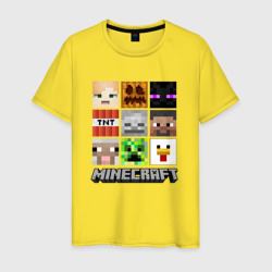 Мужская футболка хлопок Мир Майнкрафта, кубики