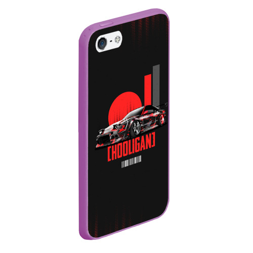 Чехол для iPhone 5/5S матовый Hooligan hoonigan, цвет фиолетовый - фото 3