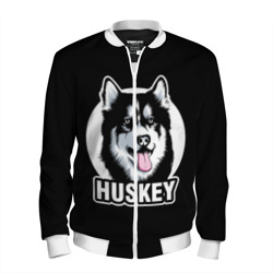 Мужской бомбер 3D Собака Хаски Husky