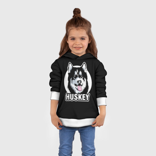 Детская толстовка 3D Собака Хаски Husky, цвет белый - фото 4