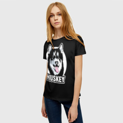 Женская футболка 3D Собака Хаски Husky - фото 2
