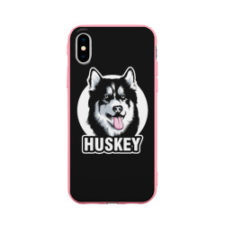 Чехол для iPhone X матовый Собака Хаски Husky