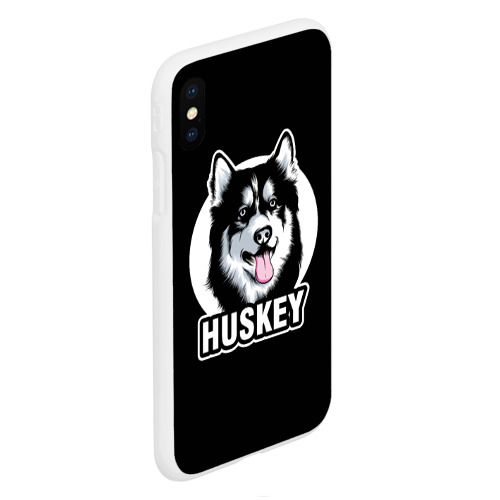 Чехол для iPhone XS Max матовый Собака Хаски Husky, цвет белый - фото 3