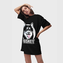 Платье-футболка 3D Собака Хаски Husky - фото 2