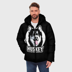 Мужская зимняя куртка 3D Собака Хаски Husky - фото 2