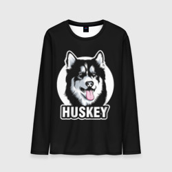 Мужской лонгслив 3D Собака Хаски Husky