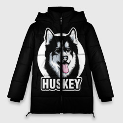 Женская зимняя куртка Oversize Собака Хаски Husky