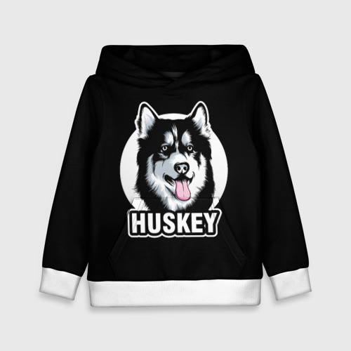 Детская толстовка 3D Собака Хаски Husky, цвет белый