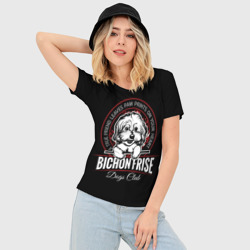Женская футболка 3D Slim Бишон Фризе Bichon Frize - фото 2