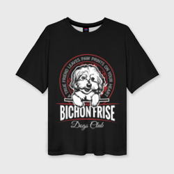 Женская футболка oversize 3D Бишон Фризе Bichon Frize
