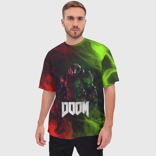 Мужская футболка oversize 3D Doomguy Doom, цвет 3D печать - фото 3