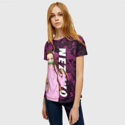 Женская футболка 3D Незуко, Клинок рассекающий демонов - фото 2