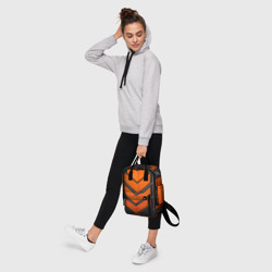 Рюкзак с принтом Нано броня nano armor для женщины, вид на модели спереди №4. Цвет основы: белый