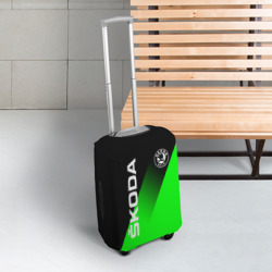 Чехол для чемодана 3D Skoda green line style sport - фото 2