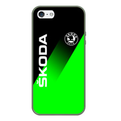 Чехол для iPhone 5/5S матовый Skoda green line style sport