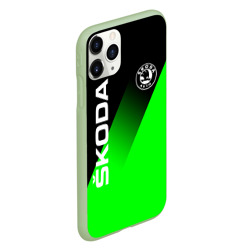 Чехол для iPhone 11 Pro матовый Skoda green line style sport - фото 2