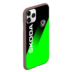 Чехол для iPhone 11 Pro Max матовый Skoda green line style sport - фото 2