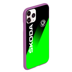 Чехол для iPhone 11 Pro Max матовый Skoda green line style sport - фото 2