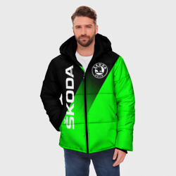 Мужская зимняя куртка 3D Skoda green line style sport - фото 2