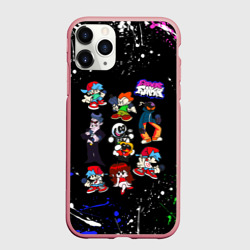 Чехол для iPhone 11 Pro Max матовый FNF Герои игры, брызги красок, граффити лого