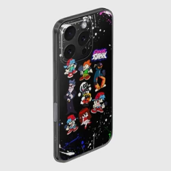 Чехол для iPhone 16 Pro Max силиконовый с защитой камеры FNF Герои игры, брызги красок, граффити лого - фото 2