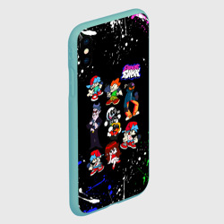 Чехол для iPhone XS Max матовый FNF Герои игры, брызги красок, граффити лого - фото 2