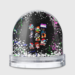 Игрушка Снежный шар FNF Герои игры, брызги красок, граффити лого