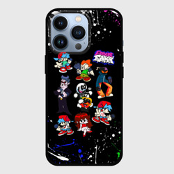 Чехол для iPhone 13 Pro FNF Герои игры, брызги красок, граффити лого