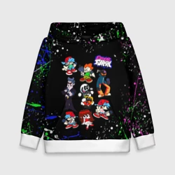 Детская толстовка 3D FNF Герои игры, брызги красок, граффити лого