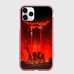 Чехол для iPhone 11 Pro Max матовый Ghost of Tsushima самури в огне