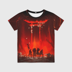 Детская футболка 3D Ghost of Tsushima самураи в огне