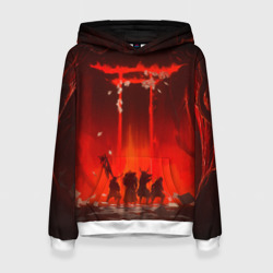 Женская толстовка 3D Ghost of Tsushima самураи в огне