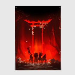 Постер Ghost of Tsushima самураи в огне