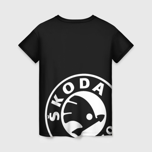 Женская футболка 3D Skoda black & white style, цвет 3D печать - фото 2
