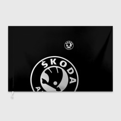 Флаг 3D Skoda black & white style