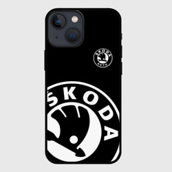 Чехол для iPhone 13 mini Skoda black & white style