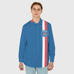 Мужская рубашка oversize 3D PSG sport stripes uniform - фото 2