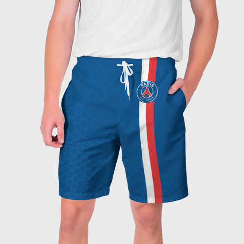 Мужские шорты 3D PSG sport stripes uniform, цвет 3D печать