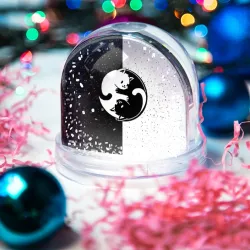 Игрушка Снежный шар Yin yang cats Инь Янь котики в звёздном небе - фото 2