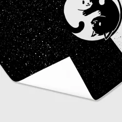 Бумага для упаковки 3D Yin yang cats Инь Янь котики в звёздном небе - фото 2