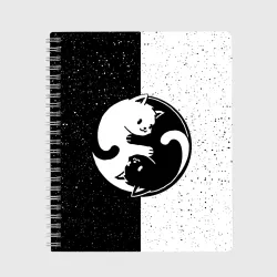 Тетрадь Yin yang cats Инь Янь котики в звёздном небе