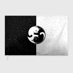 Флаг 3D Yin yang cats Инь Янь котики в звёздном небе