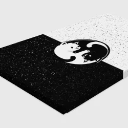 Холст прямоугольный Yin yang cats Инь Янь котики в звёздном небе - фото 2