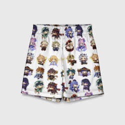 Детские спортивные шорты 3D Все Герои Геншин Импакта чиби паттерн