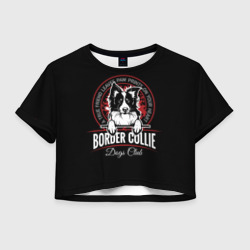 Женская футболка Crop-top 3D Бордер-Колли Border Collie