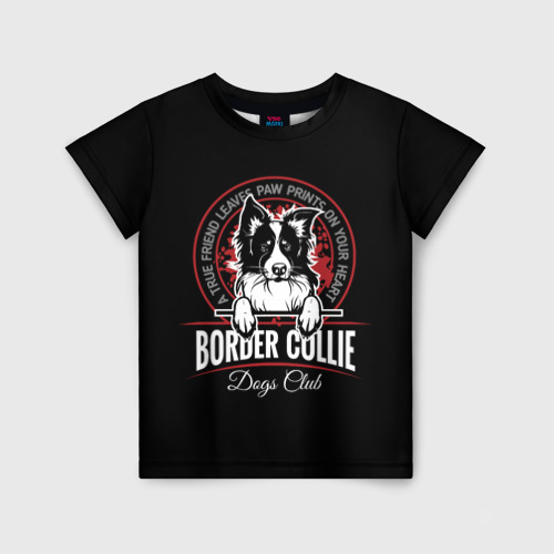 Детская футболка 3D Бордер-Колли Border Collie, цвет 3D печать