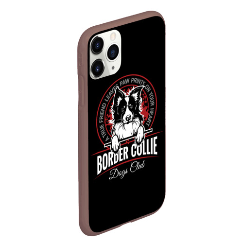 Чехол для iPhone 11 Pro Max матовый Бордер-Колли Border Collie, цвет коричневый - фото 3