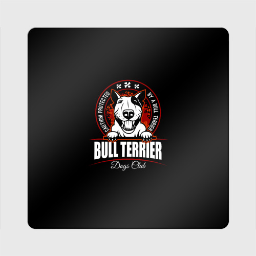 Магнит виниловый Квадрат Бультерьер Bull Terrier