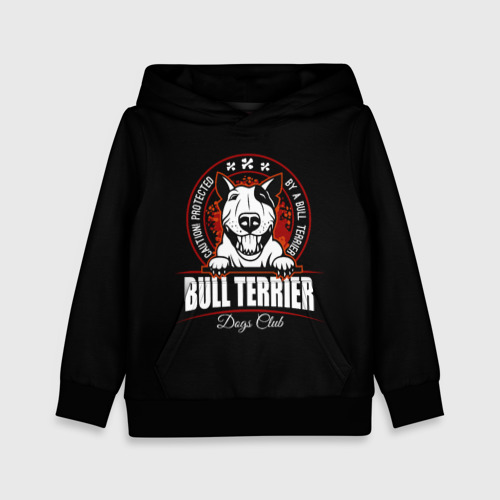 Детская толстовка 3D Бультерьер Bull Terrier, цвет черный